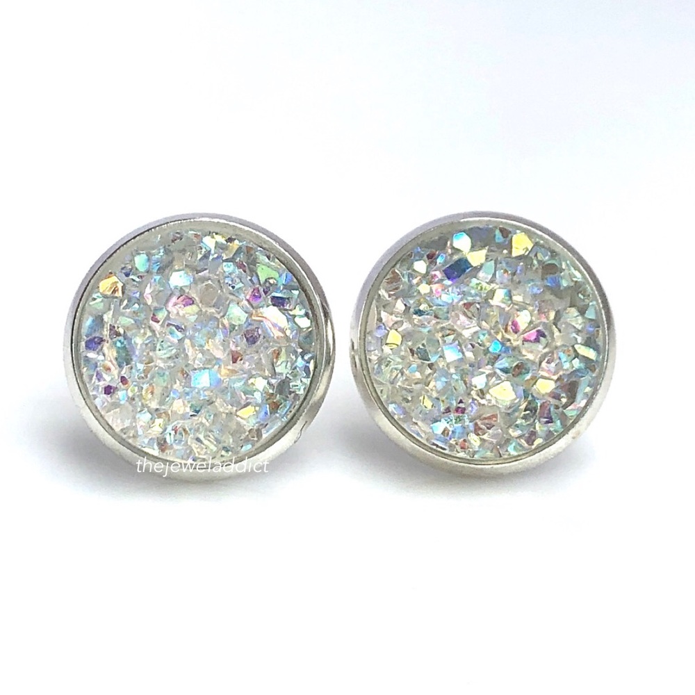 3/$15🎀crystal rainbow faux druzy earrings